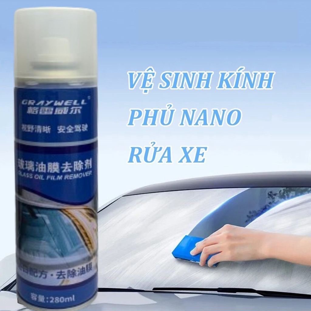 Chai xịt vệ sinh Kính xe hơi nano, chống bám nước lên kính [BH: None]