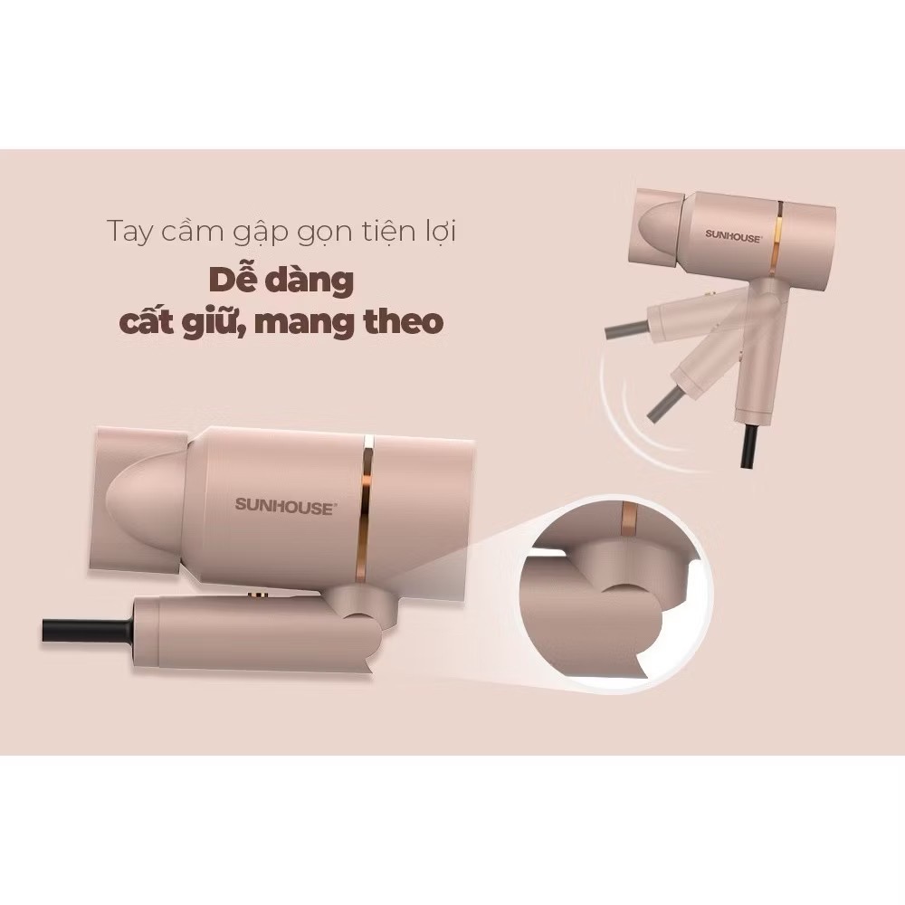 Máy sấy tóc Sunhouse SH2313 gấp gọn tiện lợi [BH: 1 Tháng]