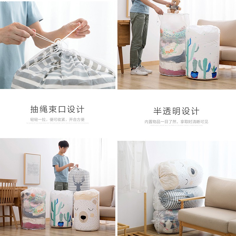 Túi đựng chăn màn, quần áo, mùng mền COTTON QUILT BAG cỡ lớn 135L 40x83cm