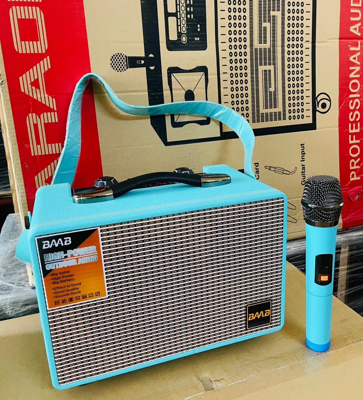 Loa BMB B-V6 bluetooth karaoke xách tay 40w kèm 2 micro không dây [BH 1 năm]