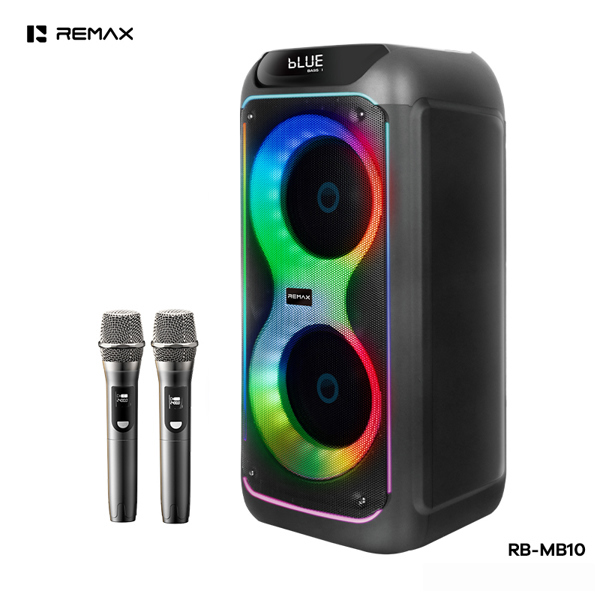 Loa Bluetooth Karaoke REMAX RB-MB10 V6.0 9000mAh 140W/180W 2 mic(14700g) chính hãng [BH: 1 NĂM]