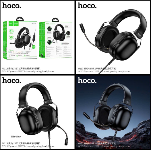 Headphone chụp tai Gaming HOCO W113 có micro siêu tiện lợi cho game thủ