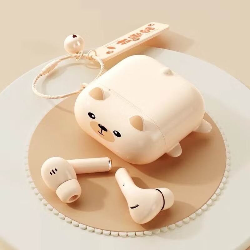 Tai nghe bluetooth TWS-K1 (2 tai  có doc sạc) kiểu dáng Airpods Pro hình Heo nhiều màu [BH: 3 THÁNG]
