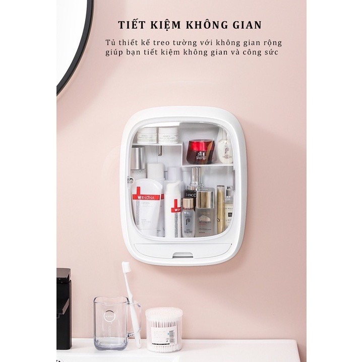 Tủ nhựa VN-3635 đựng đồ 2 tầng dán tường, đựng thuốc, đựng mỹ phẩm, nước hoa, trang sức đa năng
