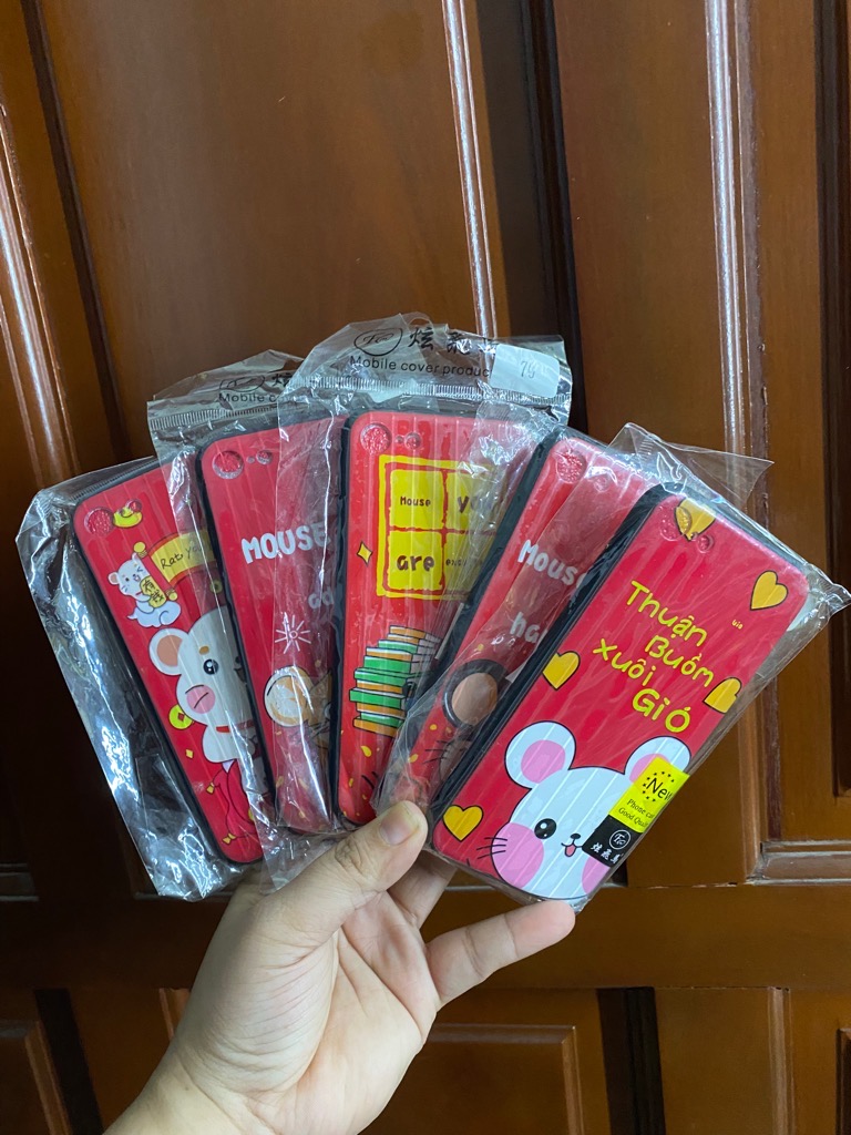 Thanh lý ốp lưng ip7 màu đỏ ốp cứng hình cute / pktn sale