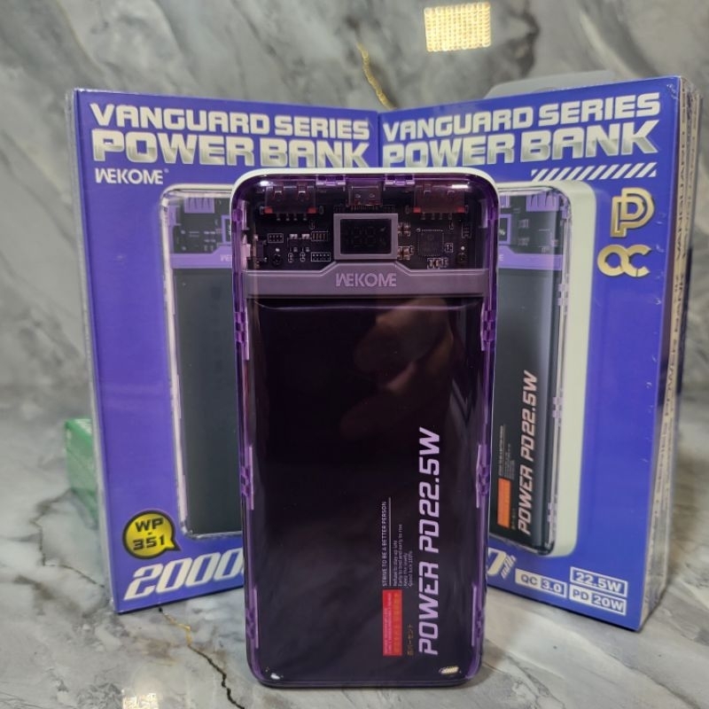 Sạc dự phòng trong suốt WEKOME WP-351 20000mAh 22.5W chính hãng  [BH 1 NĂM]