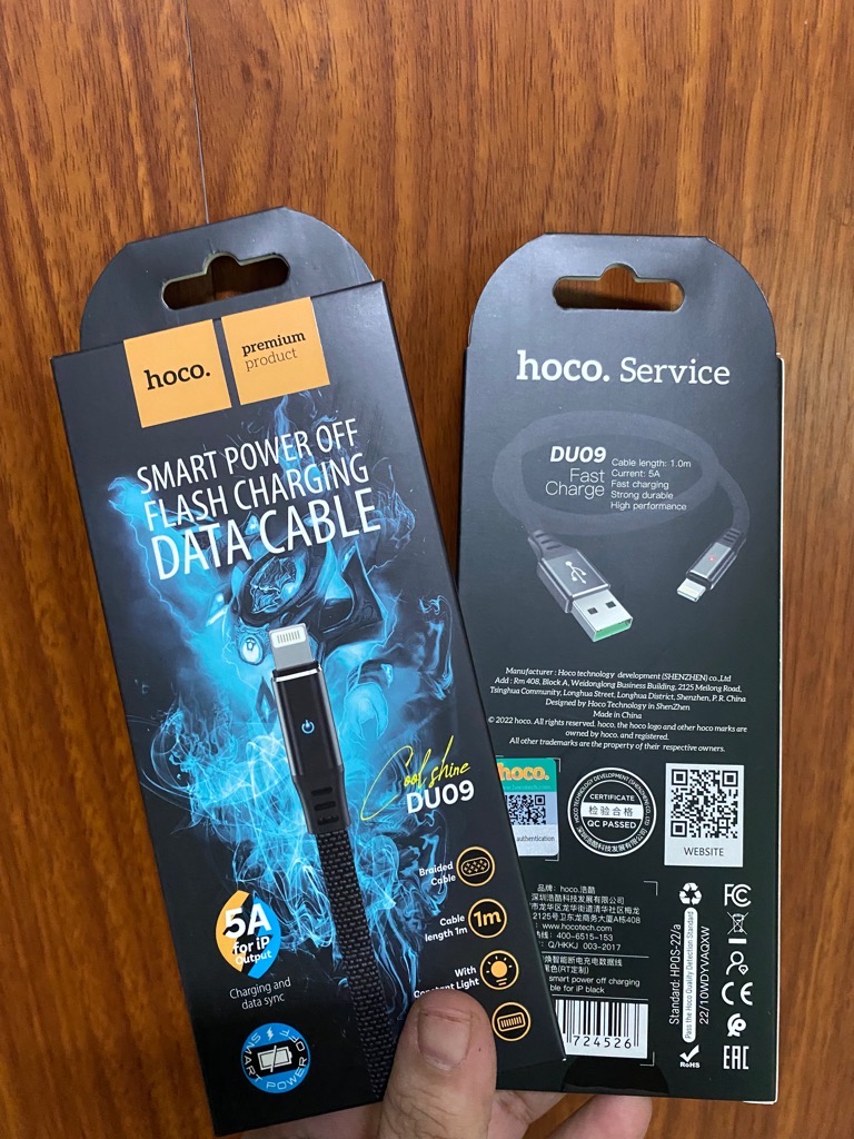 Cáp sạc nhanh tự ngắt Hoco DU09 usb ra iPhone Lightning chính hãng [BH 1 NĂM]
