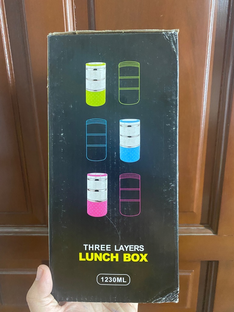 Camen/ Hộp đựng cơm giữ nhiệt 3 ngăn Lunch Box 1230ml [Bh: None]