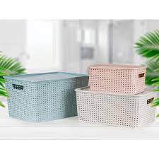 Sọt, rổ NHỰA VN đựng đồ dùng, quần áo, vật dụng size Trung 39x27x17