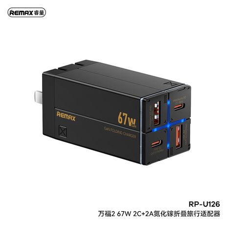 Cóc sạc nhanh 67w REMAX RP-U126  CN cóc 4 cổng sạc ( 2 cổng usb 2 cổng Type C) chính hãng [BH: 1 năm]