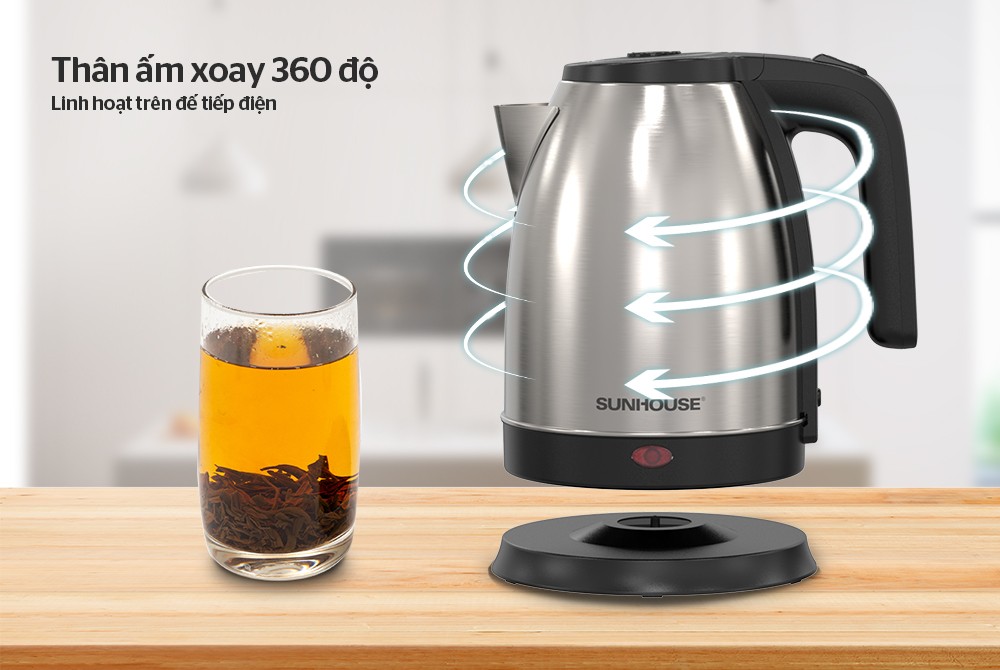 Ấm đun nước siêu tóc SH1183 tay cầm nhựa chiệu nhiệt [BH: 1 THÁNG]