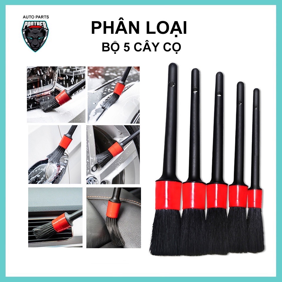 {Vỉ nhựa xịn} Bộ 5 cọ/ chổi vệ sinh xe hơi tiện lợi BRUSH FIVE SETS [BH: NONE] / pktn sale