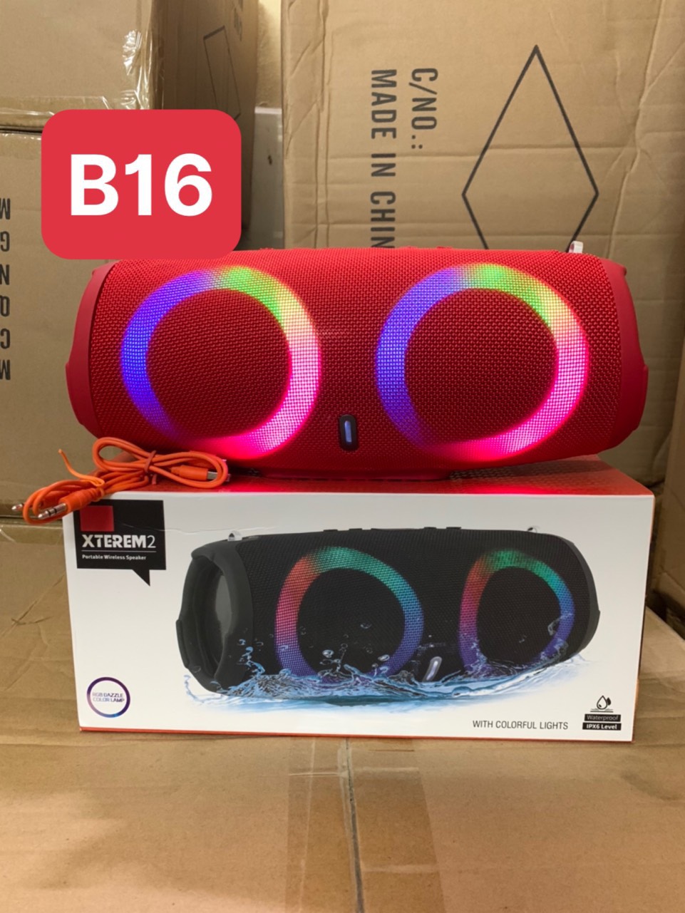 Loa bluetooth XTEREM2 B16 BOONBOX siêu khủng kiểu dáng loa JBL xtreme2 có đèn led siêu hay đẹp [BH 3 THÁNG]