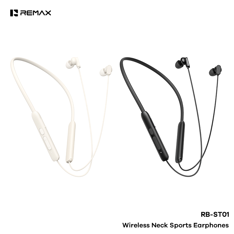 Tai nghe bluetooth REMAX RB-ST01 mẫu thể thao choàng cổ siêu tiện lợi bluetooth v6.0 pin 180mAh chính hãng