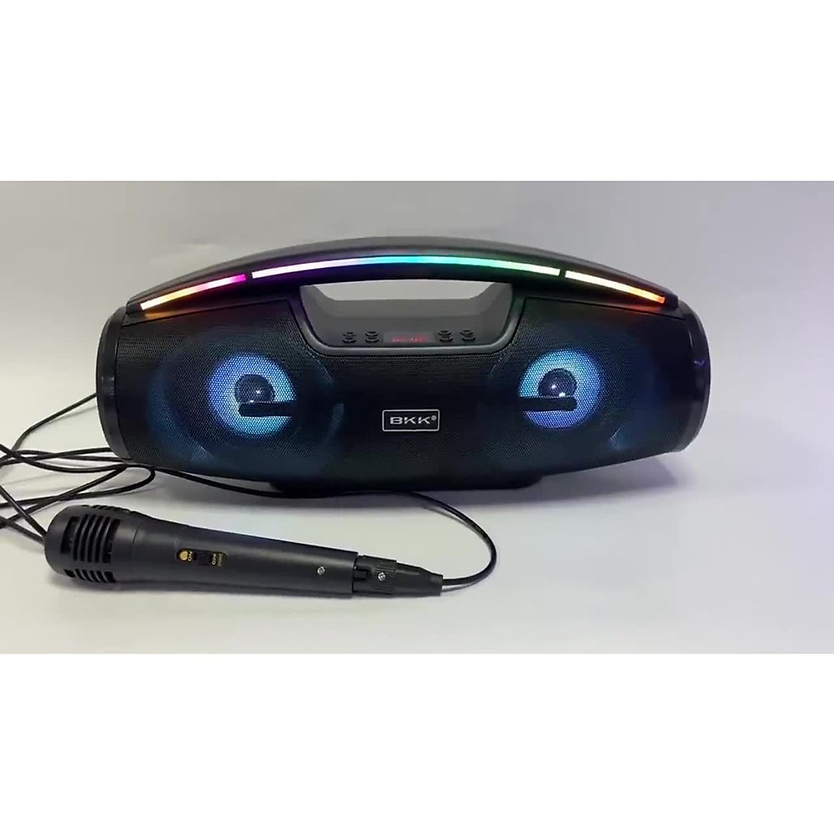 Loa bluetooth karaoke BK100 có led kèm micro hát có dây chính hãng [BH 3 tháng]