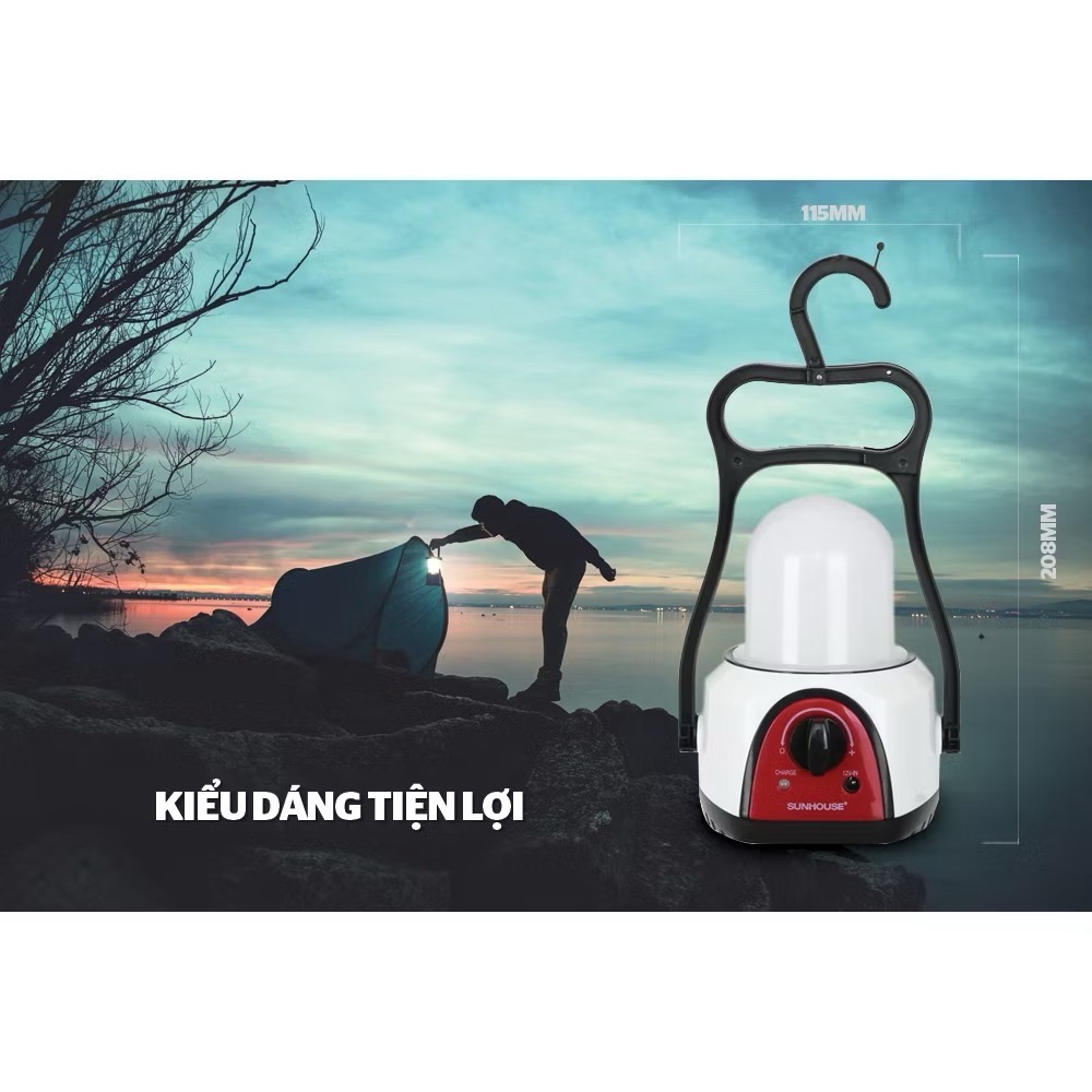 Đèn phượt, đèn tích điện cắm trại SH6848 [BH: 1 Tháng]