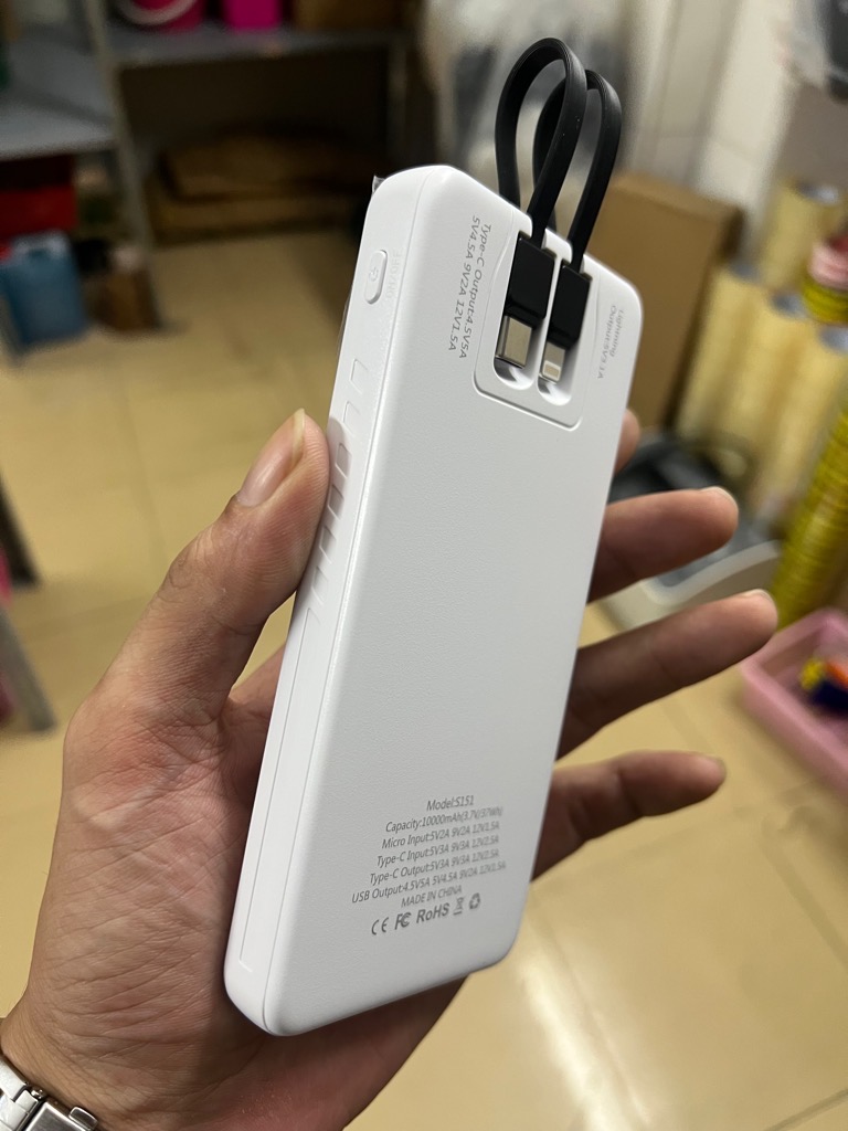 Pin sạc dự phòng sạc nhanh 120W SYC 151, dung lượng 10.000mAh có màn hình hiển thị % pin kèm 2 dây cáp liền thân [BH: 1 Năm]