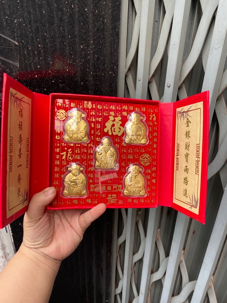 Set hộp quà tặng 5 ông Phúc Lộc Thọ Tài mạ vàng may mắn [BH: NONE]