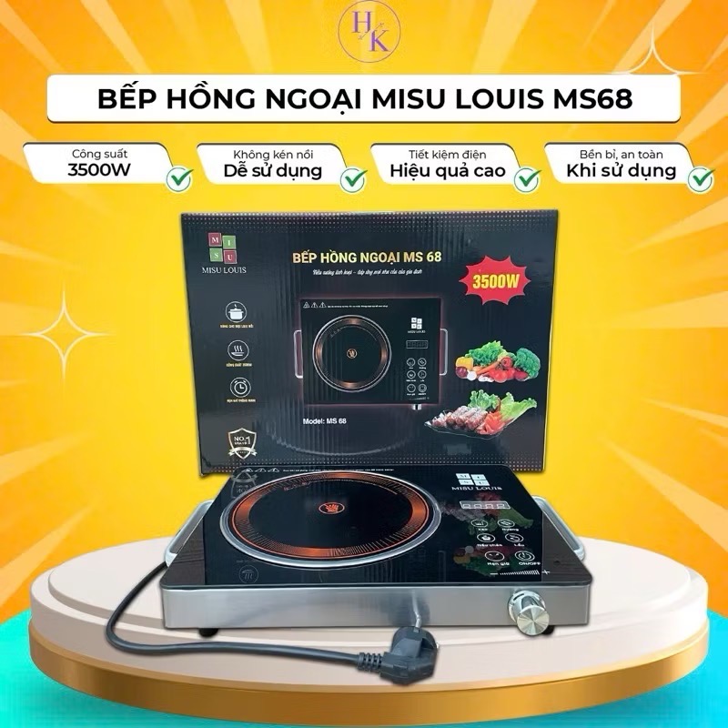 Bếp hồng ngoại Misu đen MS-68 [BH: 1 TUẦN]