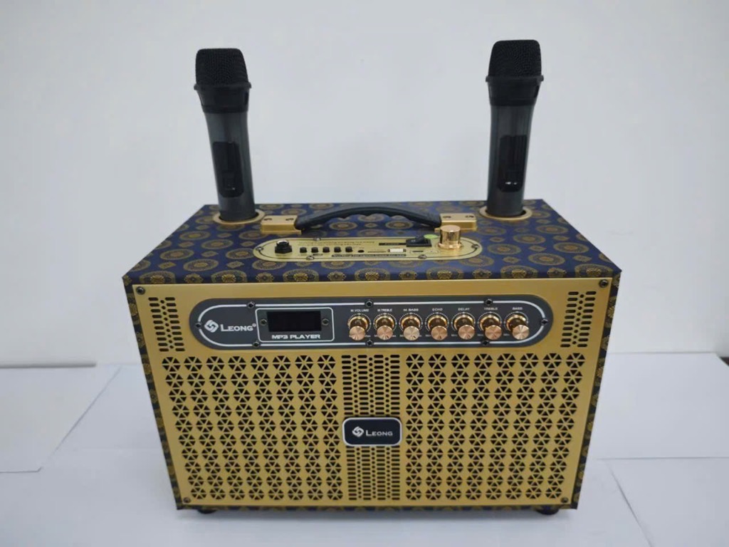 Loa kéo karaoke Leon K411 kèm 2 micro không dây chính hãng [BH 6 tháng]
