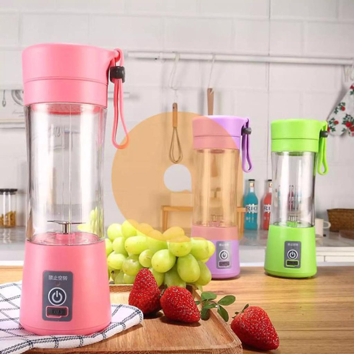 Máy Xay Sinh Tố Mini Cầm Tay Dùng Pin Sạc Tiện Lợi [BH 1 tháng]