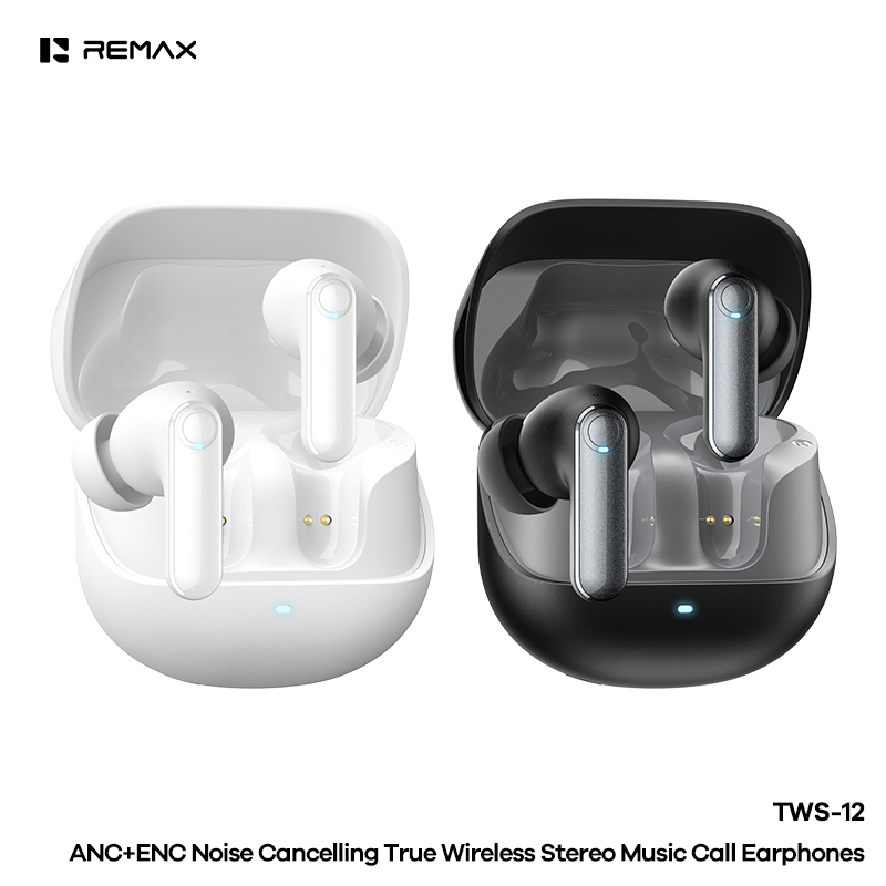 Tai nghe bluetooth REMAX TWS-12 tai TRUE WIRELESS chống ồn chủ động ANC+ENC chính hãng