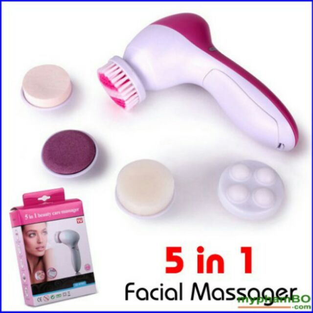 Máy Massage Và Rửa Mặt Đa Chức Năng Cầm Tay Mini 5 In 1 Beauty [BH 1 tuần]