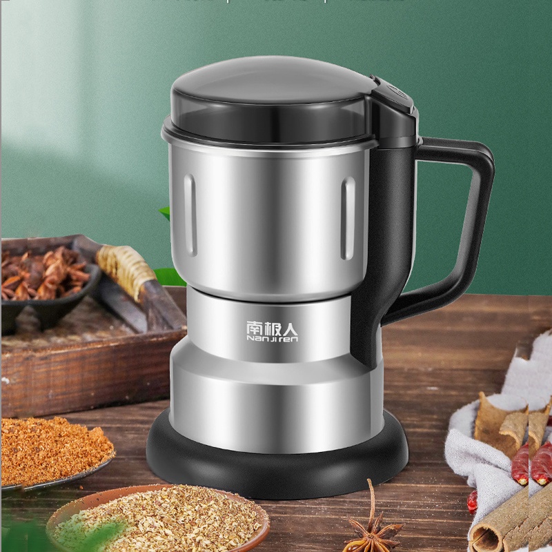 Máy xay hạt bột khô ngũ cốc gia vị food grinder inox mini cầm tay có quai [BH 1 tháng]