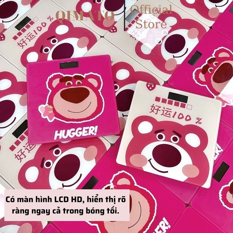 Cân điện tử sức khỏe hình gấu pink [BH 1 tuần]