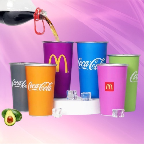 Ly, cốc đựng nước inox đổi màu Coca [BH: None]