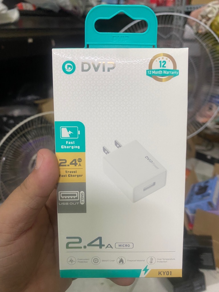Cóc sạc nhanh 2.4A Dvip 1 cổng Usb KY01 [BH: 6 tháng]
