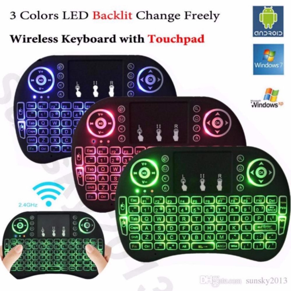 Bàn phím kiêm chuột không dây UKB 500 {CÓ ĐÈN LED} Mini Keyboard remote tivi [BH 1 tháng]