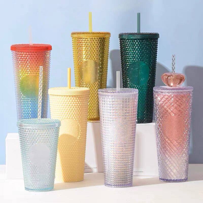 Ly nhựa kim cương, cốc Sầu riêng S.B 710ml lấp lánh đựng nước đa sắc- màu hình về ngẫu nhiên theo lô [BH: NONE]
