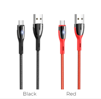 Cáp sạc nhanh micro 2.4A Hoco U89 chui Samsung Micro có LED báo sạc đầy 1.2M chính hãng [BH 1 năm]