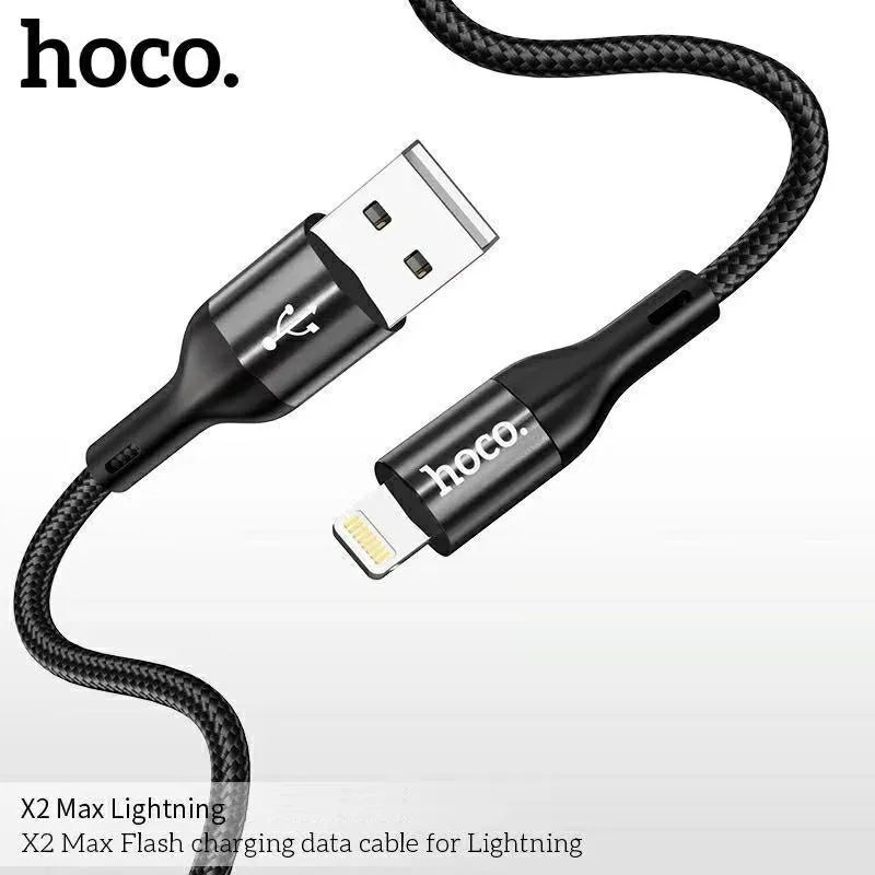 Cáp sạc nhanh 3A 1m iPhone HOCO X2 MAX usb ra iphone chui lightning dây dù chính hãng [BH 1 năm]