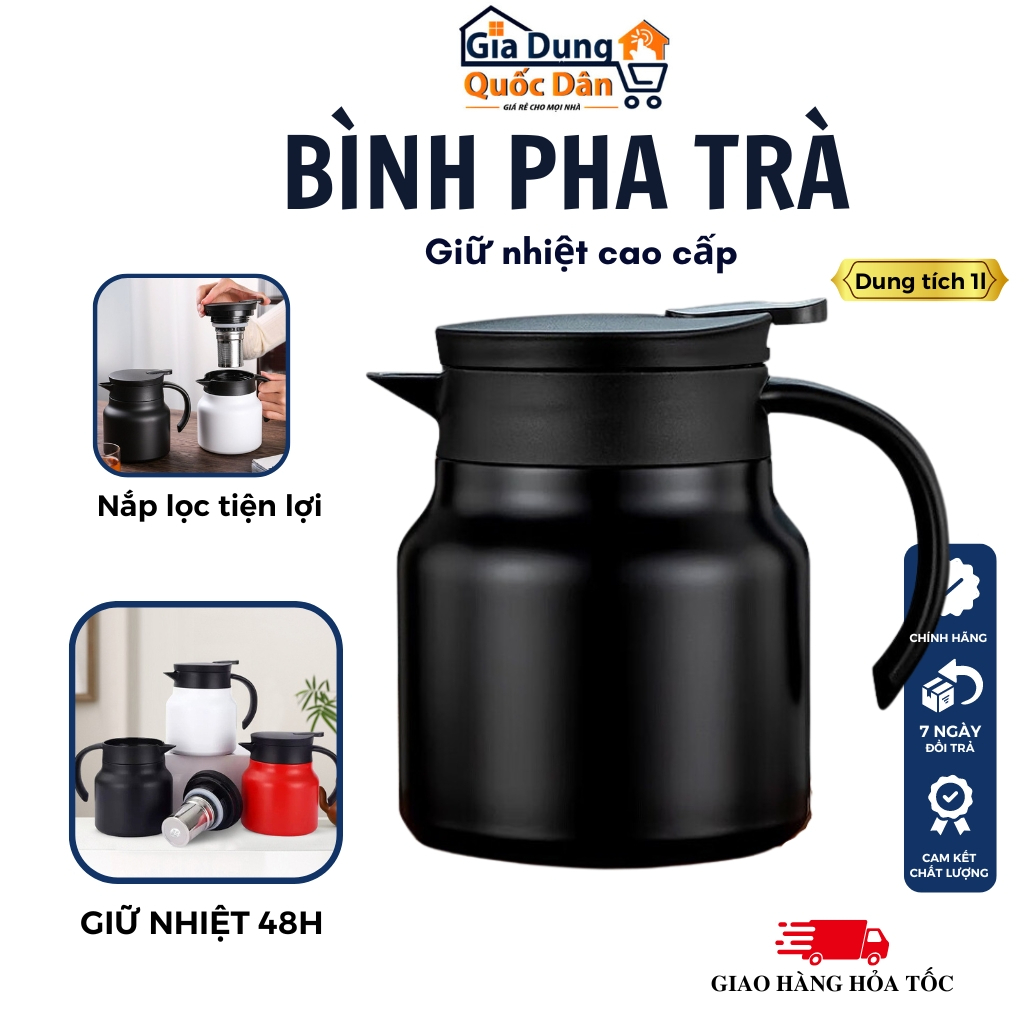 Ấm Pha Trà Giữ Nhiệt Chất Liệu inox 316 Bình Có Lọc Trà [BH: NONE]