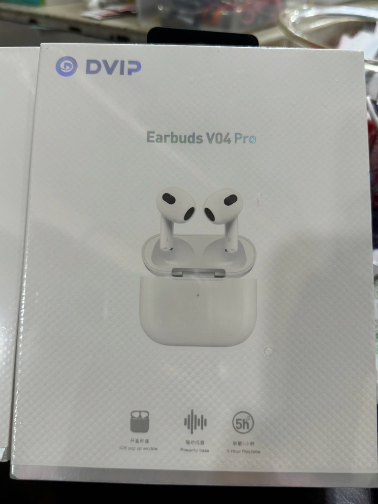 Tai nghe bluetooth Dvip DV-V04 PRO kiểu dáng PRO3 (2 tai không nút cao su kèm doc sạc) chính hãng [BH: 6 THÁNG]