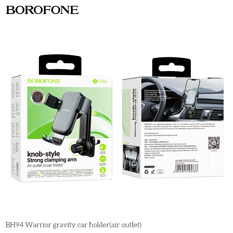 Giá đỡ điện thoại trên oto xe hơi BOROFONE BH94 mẫu móc khe máy lạnh siêu đẹp [NONE]