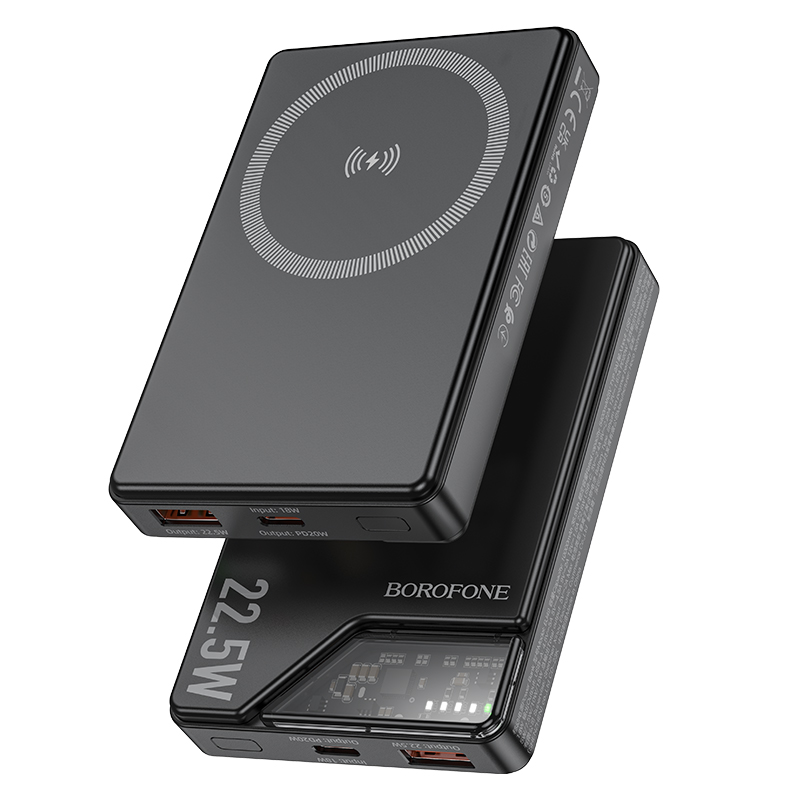 Pin sạc dự phòng BOROFONE BJ49 10.000 mAh Astute 22.5w+pd20w kiêm sạc không dây 15W chính hãng [Bh 1 Năm]