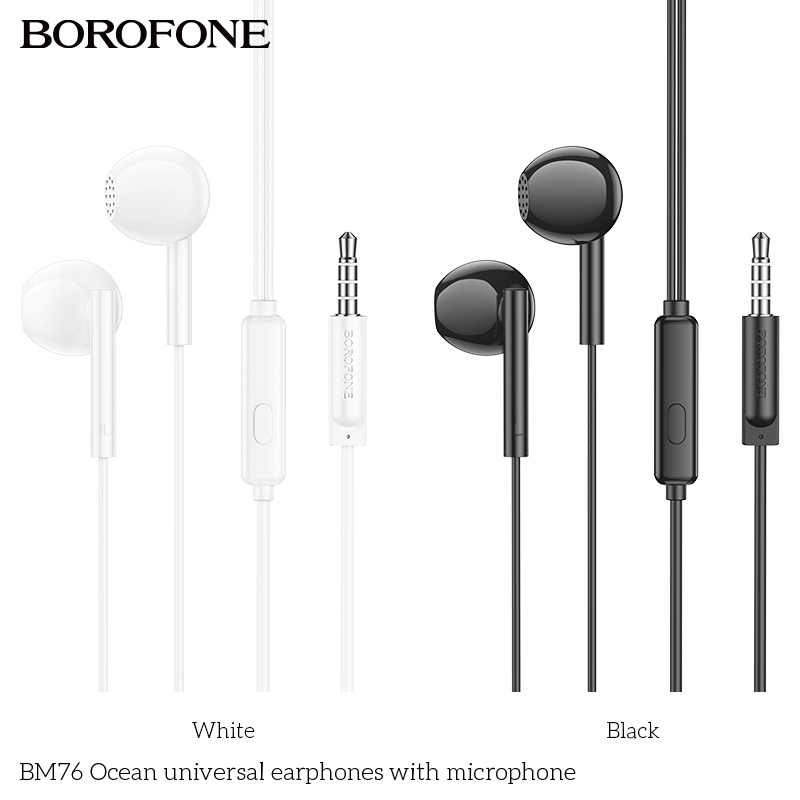Tai nghe có dây 3.5 BOROFONE BM76 có mic đàm thoại siêu hay [Bh 1 Năm]
