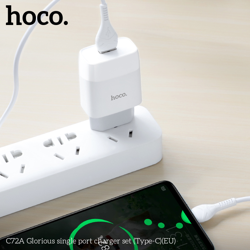 BỘ SẠC NHANH 2.1A HOCO C72A USB RA TYPE C CHÍNH HÃNG [BH 1 NĂM]