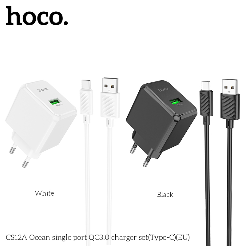 Bộ sạc QC3.0 một cổng Ocean CS12A Type-C 18W chính hãng [BH 1 NĂM]