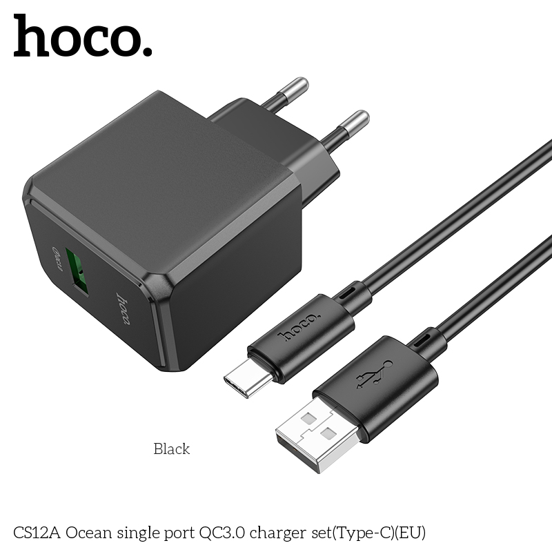 Bộ sạc QC3.0 một cổng Ocean CS12A Type-C 18W chính hãng [BH 1 NĂM]
