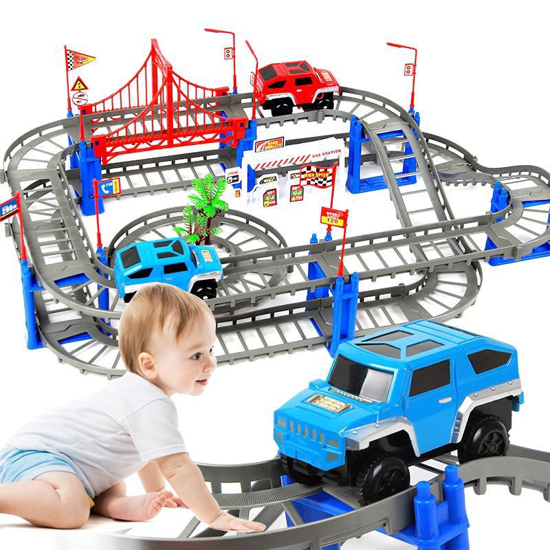 Bộ láp ráp mô hình đường đua xe ô tô cho bé