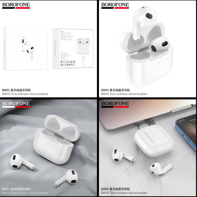 Tai nghe bluetooth BOROFONE BW91 mẫu Airpods Pro3 siêu đẹp