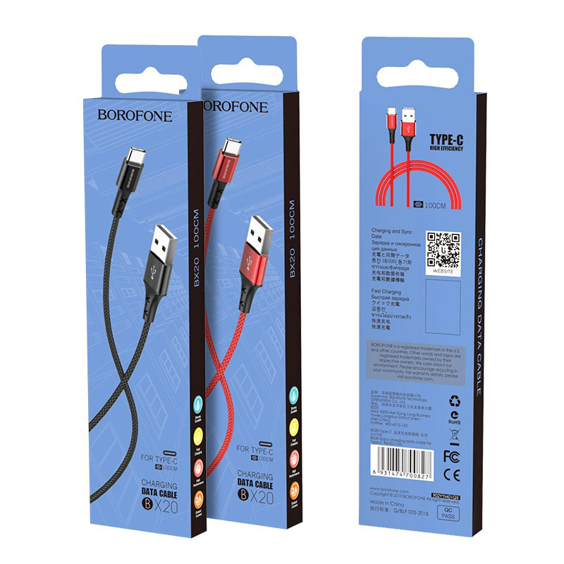 Cáp sạc nhanh BOROFONE BX20 usb ra iphone 1M 3A Dây dù chính hãng [BH 6 tháng]