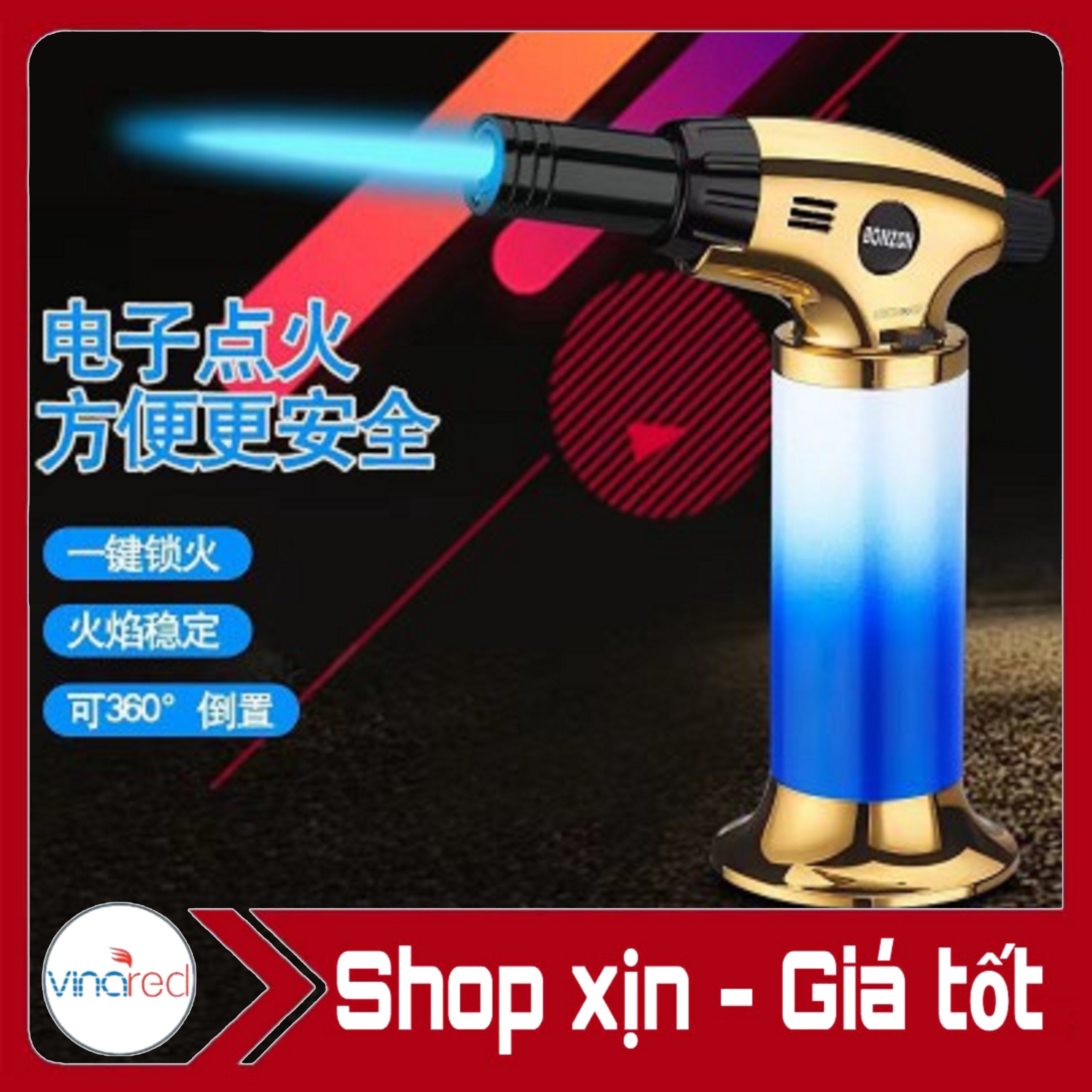 SÚNG KHÒ GAS KIÊM BẬT LỬA ĐỂ BÀN CAO CẤP BONZON BZ-021 CHÍNH HÃNG [BH 1 TUẦN] / pktn sale