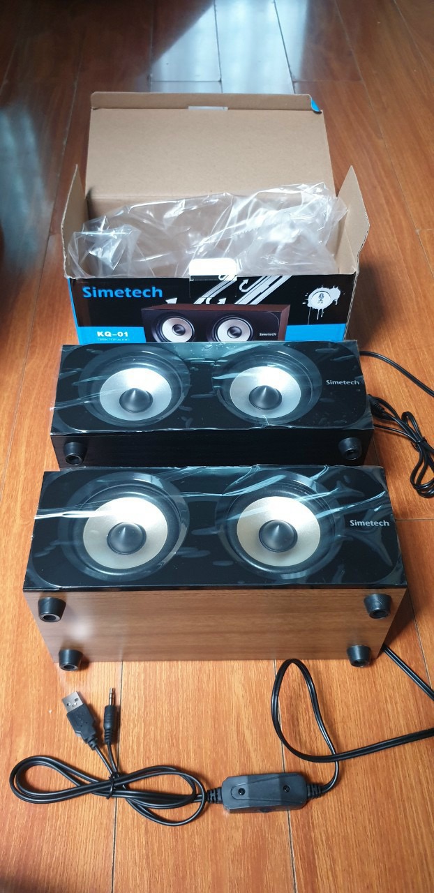 Loa vi tính gỗ 2.0 SIMETECH KQ-01 chính hãng [BH 1 năm]