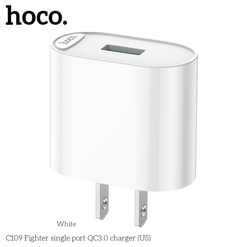 Cóc sạc nhanh 18w HOCO C109 US cóc 1 cổng usb chính hãng [BH 1 Năm]