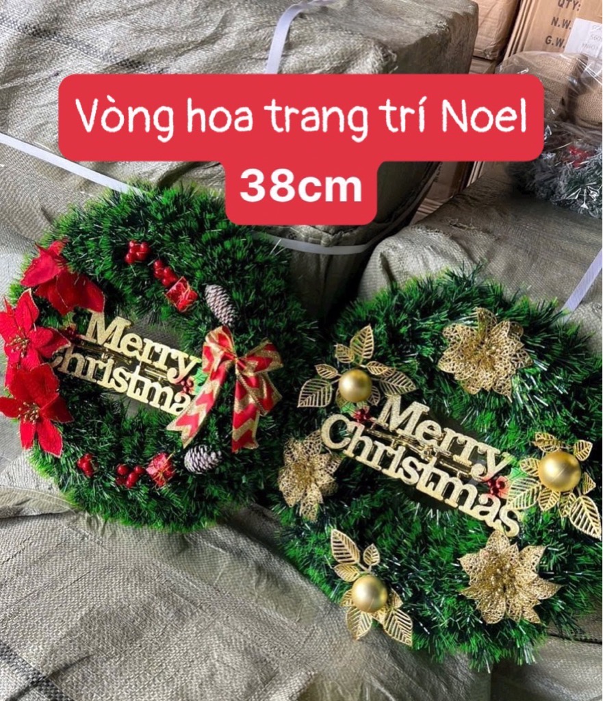 Vòng hoa trang trí Giáng sinh/ Noel size 38cm siêu đẹp